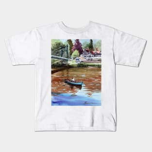 The Boathouse Inn and the Porthill Bridge, Shrewsbury Kids T-Shirt